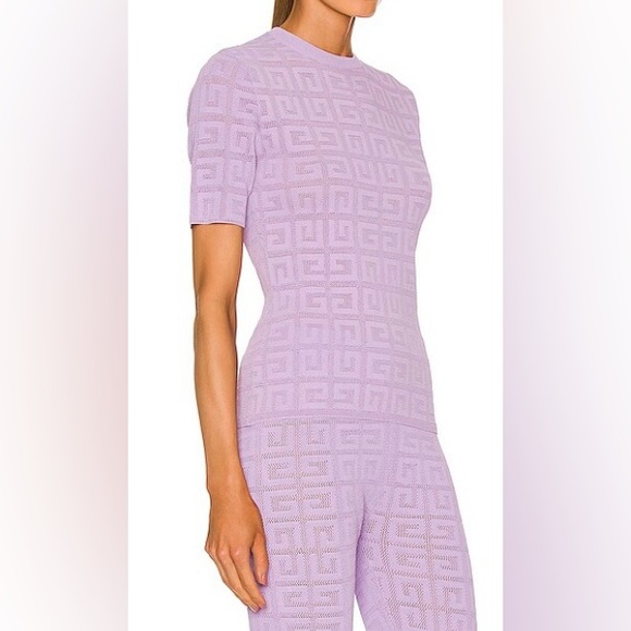 Givenchy 4 G purple Jacquard Monogram short sleeve top - Picture 8 of 11